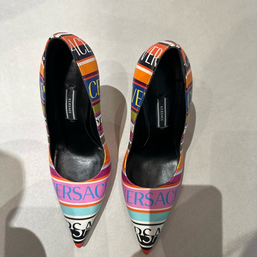 Versace Multicolor Heels with Vibrant Accents